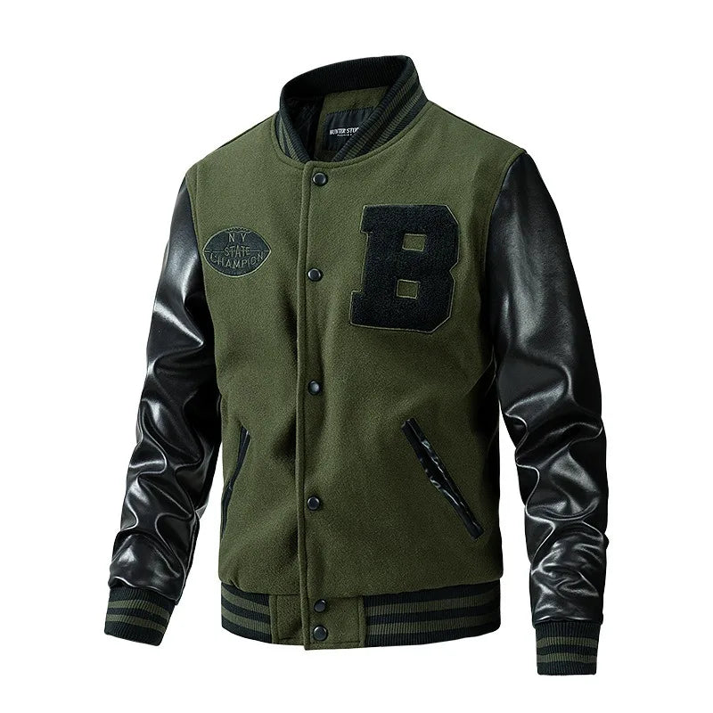 Jaqueta Casual de Inverno Style Beisebol Masculina